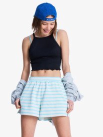 0 Perfect Stripe - Short en molleton pour Femme Bleu ERJFB03493 Roxy