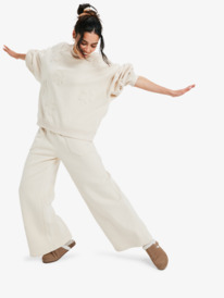 4 Please Please - Trainingsbroek met wijde pijp voor Dames Beige ERJFB03496 Roxy
