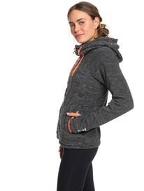 1 Electric Feeling - Fleece met Rits en Capuchon voor Dames Black ERJFT04057 Roxy