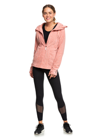 3 Electric Feeling - Fleece mit Kapuze und Reißverschluss für Frauen Rosa ERJFT04057 Roxy