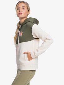 1 Anarchy Of Roses - Organic Zip-Up Hoodie for Women Beige ERJFT04353 Roxy