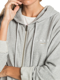 2 Day Breaks - Organic Zip-Up Hoodie for Women Grey ERJFT04380 Roxy