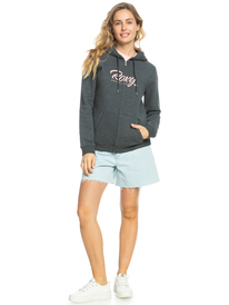 4 Itia Zip Signature - Sweat à capuche zippé pour Femme Noir ERJFT04665 Roxy