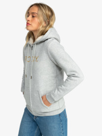 1 Itia Zip - Fleecetop met Rits voor Dames Gray ERJFT04816 Roxy
