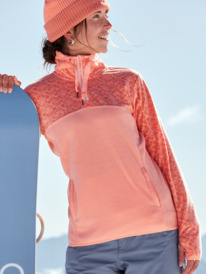 0 Sayna Half Zip - Technical Mid Layer for Women Pink ERJFT04831 Roxy