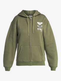 6 Surf Stoked - Sudadera con Capucha y Cremallera para Mujer Verde ERJFT04853 Roxy