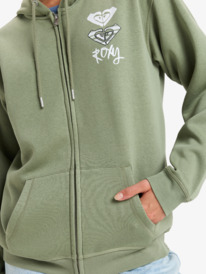 3 Surf Stoked - Hoodie met Rits voor Dames Green ERJFT04853 Roxy