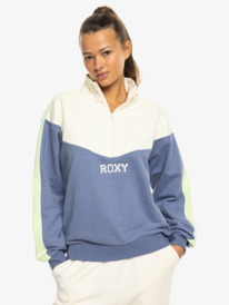 6 Essential Energy - Sweatshirt mit Halbreißverschluss für Frauen Blau ERJFT04860 Roxy