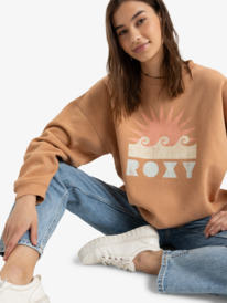 3 Line Up - Felpa pullover da Donna Brown ERJFT04874 Roxy