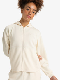 0 Rise & Vibe Sweet - Sweat à capuche zippé pour Femme Beige ERJFT04885 Roxy