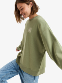 1 Morning Hike - Pullover Sweatshirt for Women Green ERJFT04919 Roxy