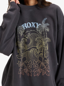 5 Lineup - Crew Neck Sweatshirt for Women Black ERJFT04942 Roxy