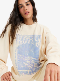 4 Lineup - Crew Neck Sweatshirt para Mulher Beige ERJFT04942 Roxy