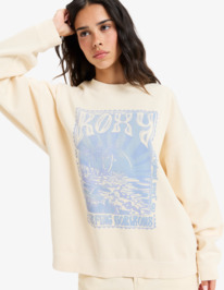 0 Lineup - Crew Neck Sweatshirt para Mulher Beige ERJFT04942 Roxy