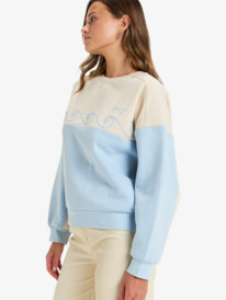 1 Waves Of Nature - Sweat à col rond pour Femme Beige ERJFT04943 Roxy