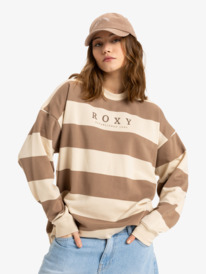 0 Strictly Stripes - Sweat à col rond pour Femme Beige ERJFT04954 Roxy