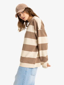 1 Strictly Stripes - Sweat à col rond pour Femme Beige ERJFT04954 Roxy