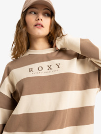 2 Strictly Stripes - Sweat à col rond pour Femme Beige ERJFT04954 Roxy