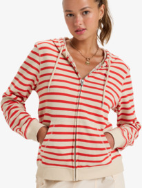 0 Perfect - Sweat à capuche zippé pour Femme Rouge ERJFT04955 Roxy