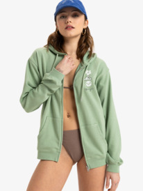 0 Surf Stoked - Hoodie mit durchgehendem Reißverschluss für Frauen Grün ERJFT04956 Roxy