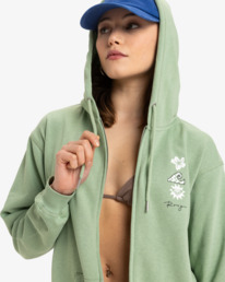 2 Surf Stoked - Sweat à capuche zippé pour Femme Vert ERJFT04956 Roxy