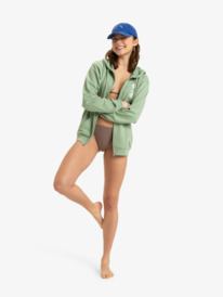 3 Surf Stoked - Hoody met Rits over de hele lengte voor Dames Green ERJFT04956 Roxy