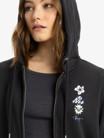 2 Surf Stoked - Hoody met Rits over de hele lengte voor Dames Black ERJFT04956 Roxy