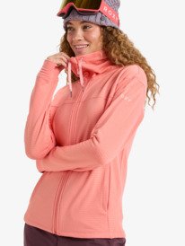 1 Vertere Full Zip - Technical Mid Layer for Women Orange ERJFT04974 Roxy