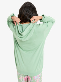 3 Hibiscus Heart - Pullover Hoodie for Women Green ERJFT04980 Roxy