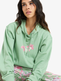 5 Hibiscus Heart - Pullover Hoodie for Women Green ERJFT04980 Roxy