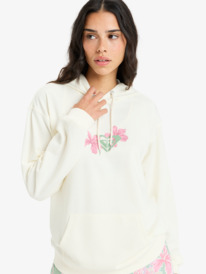 0 Hibiscus Heart - Sudadera con capucha para Mujer Blanco ERJFT04980 Roxy