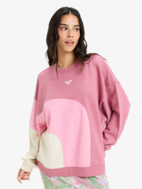 5 Happy Daize - Crew Neck Sweatshirt for Women Pink ERJFT04982 Roxy