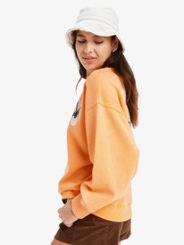 1 Lineup - Crew Neck Sweatshirt With Vintage Wash Effect for Women Orange ERJFT04989 Roxy