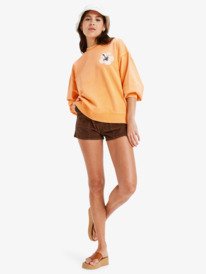 3 Lineup - Crew Neck Sweatshirt With Vintage Wash Effect for Women Orange ERJFT04989 Roxy