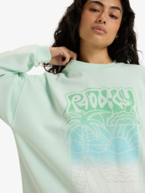 6 Lineup Oversized - Oversized Crew Neck Sweatshirt With Vintage Wash Effect for Women Green ERJFT04990 Roxy