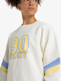 3 Essential Energy - Crew Neck Sweatshirt for Women White ERJFT04994 Roxy