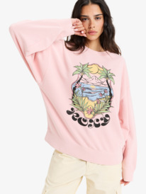 0 Lineup - Crew Neck Sweatshirt for Women Pink ERJFT04997 Roxy