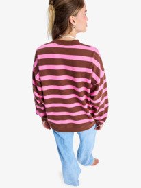 5 Strictly Stripes Oversized - Oversized Striped Sweatshirt for Women Pink ERJFT05004 Roxy