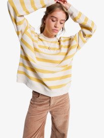 0 Strictly Stripes Oversized - Oversize-Sweatshirt mit Streifen für Frauen Gelb ERJFT05004 Roxy
