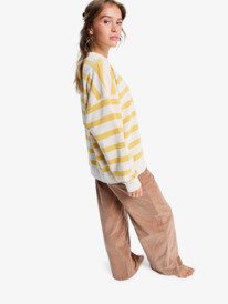 1 Strictly Stripes Oversized - Oversize-Sweatshirt mit Streifen für Frauen Gelb ERJFT05004 Roxy