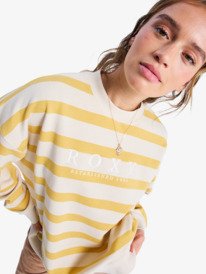 2 Strictly Stripes Oversized - Oversize-Sweatshirt mit Streifen für Frauen Gelb ERJFT05004 Roxy