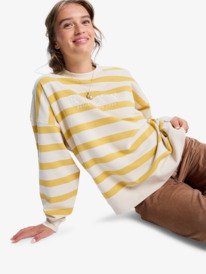 4 Strictly Stripes Oversized - Oversize-Sweatshirt mit Streifen für Frauen Gelb ERJFT05004 Roxy