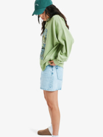 1 Lineup Oversized - Oversized Sweatshirt With Vintage Wash Effect for Women Green ERJFT05005 Roxy