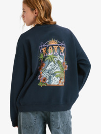 5 Lineup Oversized - Oversized Sweatshirt With Vintage Wash Effect for Women Black ERJFT05005 Roxy