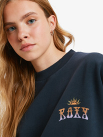 2 Lineup Oversized - Oversized Sweatshirt With Vintage Wash Effect for Women Black ERJFT05005 Roxy