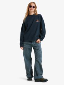4 Lineup Oversized - Oversized Sweatshirt With Vintage Wash Effect for Women Black ERJFT05005 Roxy