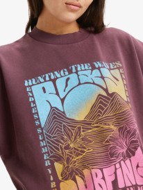 2 Lineup Oversized - Oversized Sweatshirt With Vintage Wash Effect for Women Red ERJFT05005 Roxy