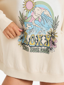 7 Lineup Oversized - Oversized Sweatshirt With Vintage Wash Effect for Women Beige ERJFT05005 Roxy