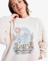 3 Lineup Oversized - Oversized Sweatshirt With Vintage Wash Effect for Women Beige ERJFT05005 Roxy