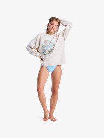 5 Lineup Oversized - Oversized Sweatshirt With Vintage Wash Effect for Women Beige ERJFT05005 Roxy
